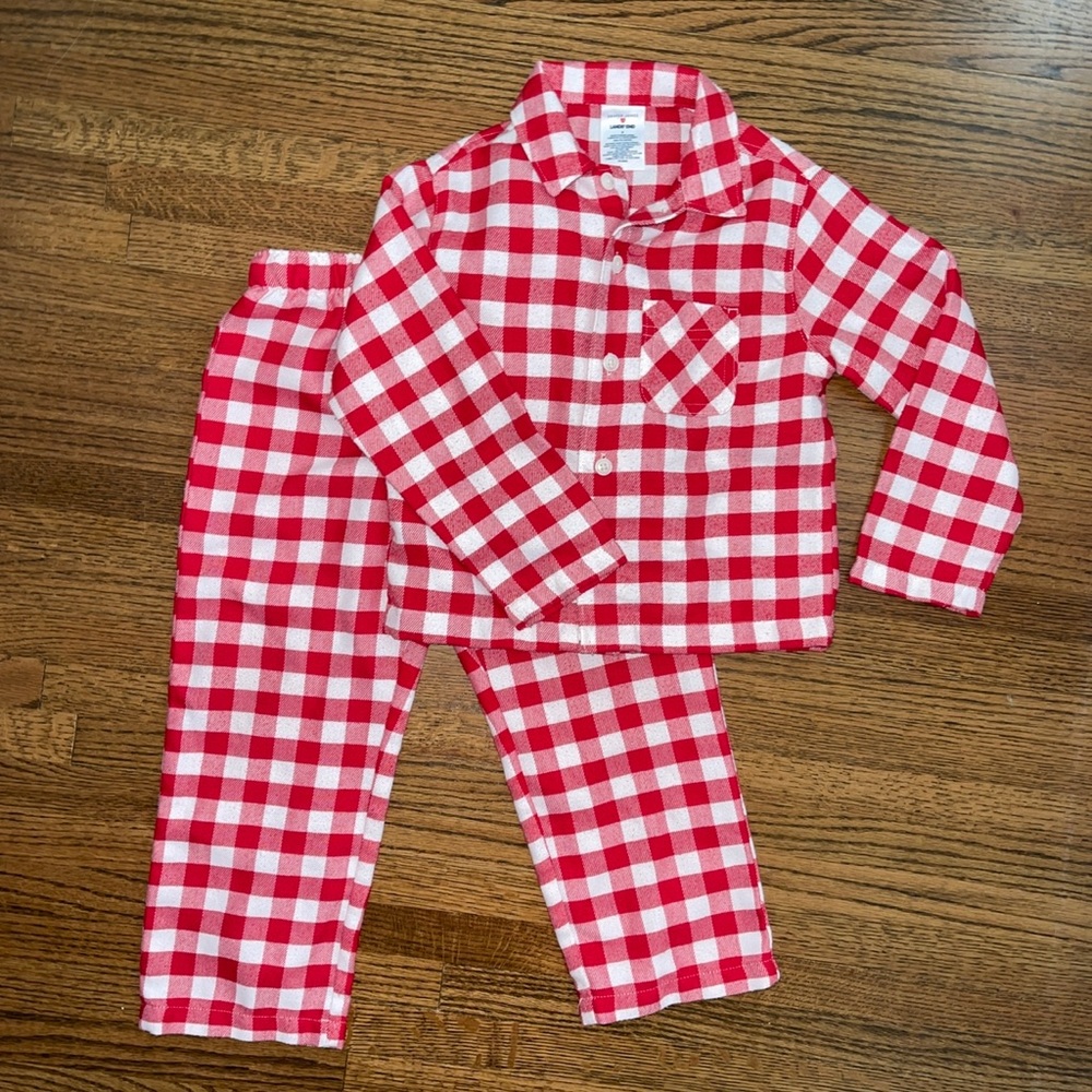 land's end red check pjs pajamas